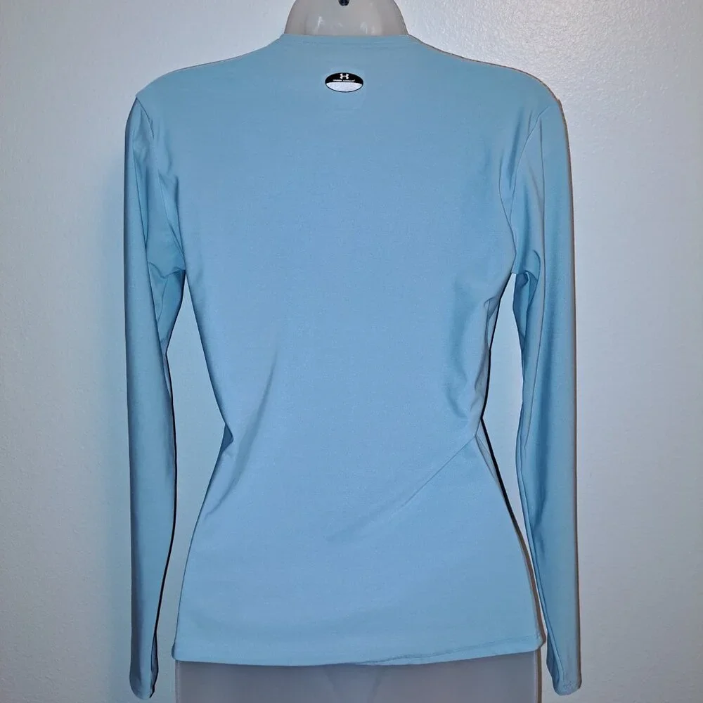 UnderArmour Baby Blue Blue Fitted Compression VNeck Long Sleeve Athletic Shirt - Picture 5 of 7